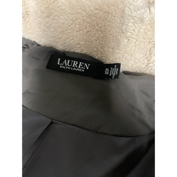 Ralph Lauren Faux-Fur-Trim Women's Winter Puffer Coat Light Green XL - Picture 10 of 11